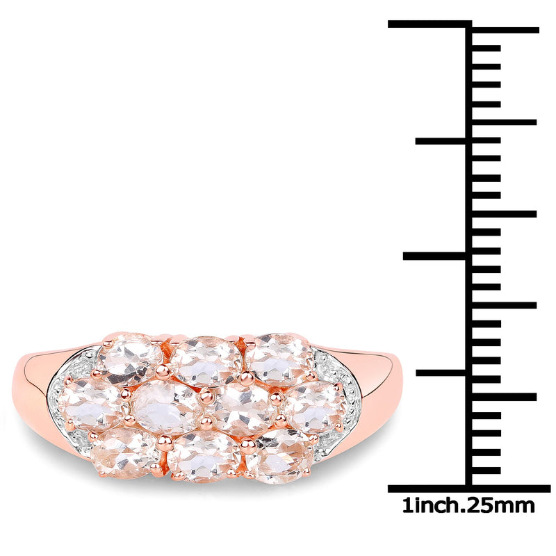 Bids.com 1.50 Carat Genuine Morganite .925 Sterling Silver Ring Rings