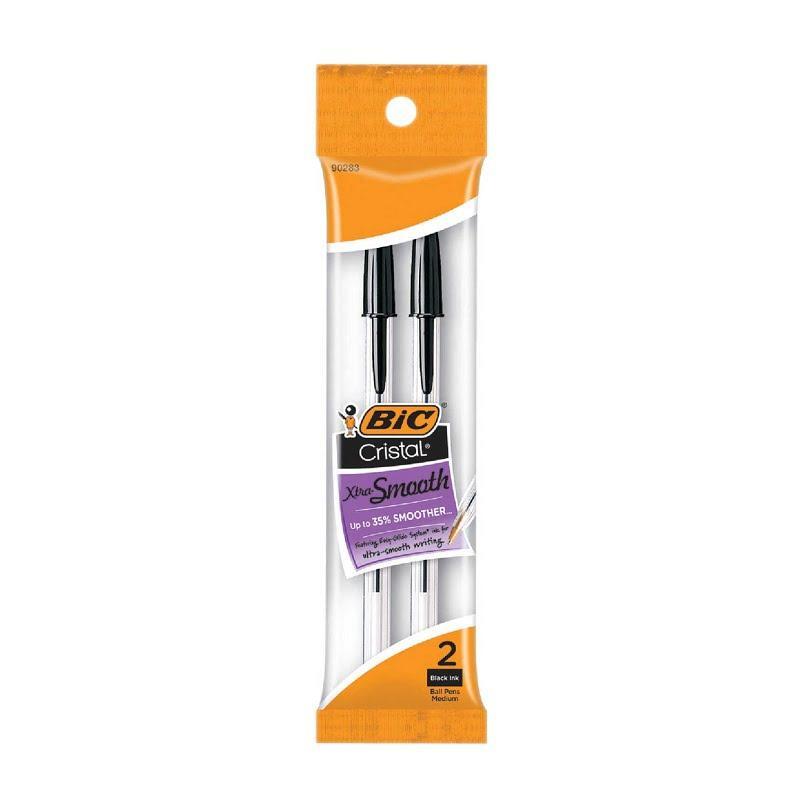 BIC BIC Cristal Original Black Ballpoint Pens - 24 Count (12 Packs of 2) - Medium Point Pens