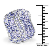 Bids.com 3.65 Carat Genuine Tanzanite .925 Sterling Silver Ring Rings