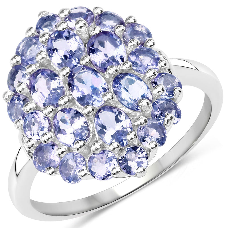 Bids.com 2.31 Carat Genuine Tanzanite .925 Sterling Silver Ring Rings