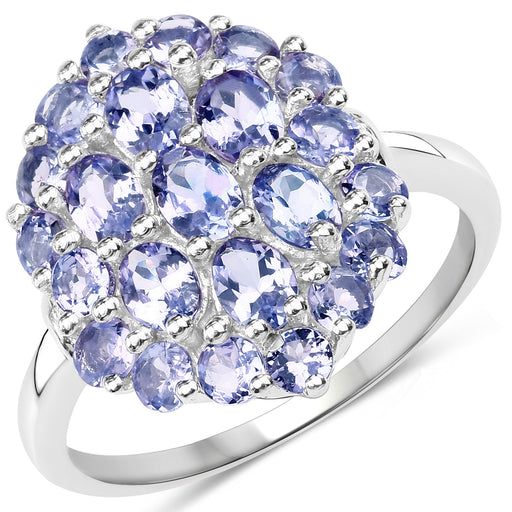 Bids.com 2.31 Carat Genuine Tanzanite .925 Sterling Silver Ring Rings White Smoke size 6.00,size 7.00,size 8.00,size 9.00,size 5.00,size 10.00