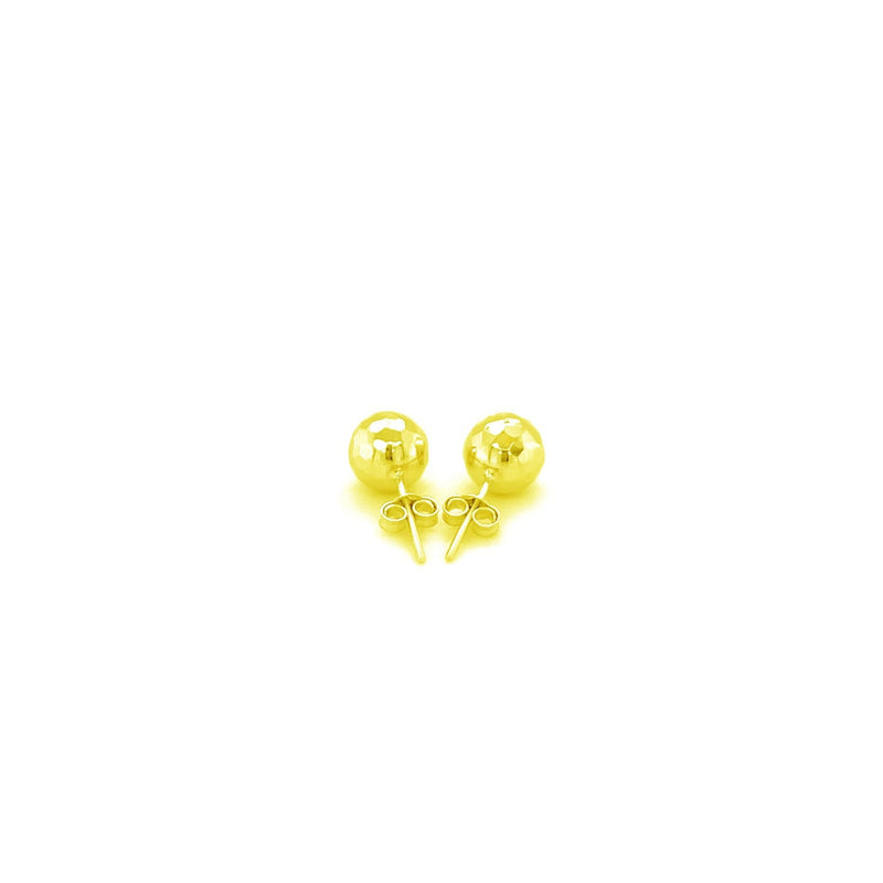 Bids.com 14k Yellow Gold Ball Earrings with Faceted Texture Earrings