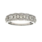 Bids.com .50ct Diamond Wedding Band Ring 14KT White Gold Rings
