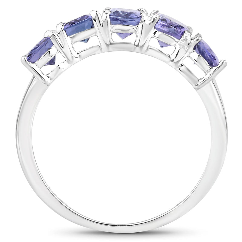 Bids.com 2.65 Carat Genuine Tanzanite .925 Sterling Silver Ring Rings