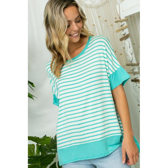 STRIPE MIXED HIGH LOW TOP