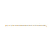 Bids.com 10K White and Yellow Gold 1.00 Cttw Diamond Oval Shaped Cluster Link  Bracelet (I-J Color, SI2-I1 Clarity) - 7" Inches Bracelets