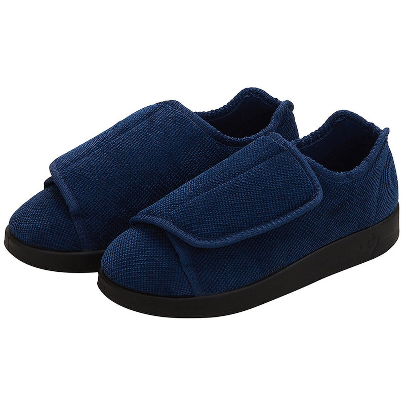Silvert's Silvert's Women's Extra Wide Easy Closure Slippers, Navy Shoes