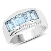 Bids.com 1.75 Carat Genuine Blue Topaz .925 Sterling Silver Ring Rings
