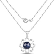 Bids.com 4.65 Carat Genuine Blue Sapphire .925 Sterling Silver Pendant Pendants