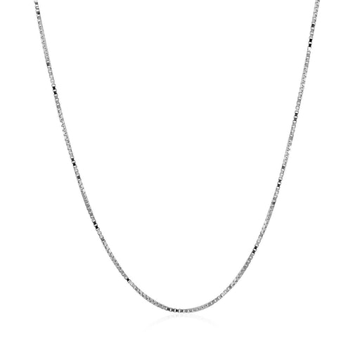 Bids.com 14k White Gold Classic Box Chain 0.7mm Necklaces