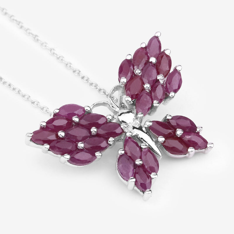 Bids.com 3.12 Carat Genuine Ruby .925 Sterling Silver Pendant Pendants
