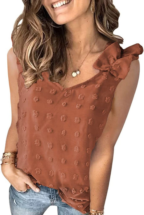 Swiss Dot V-Neck Tank