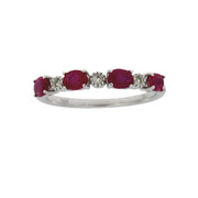 Bids.com 1.08ct Ruby Diamond Fashion band rings 14KT White Gold Rings