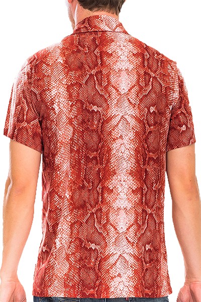 Weiv Red Snake Button Down Shirt