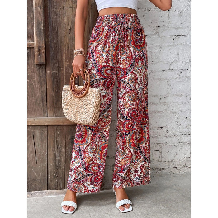 Printed Wide Leg Pants