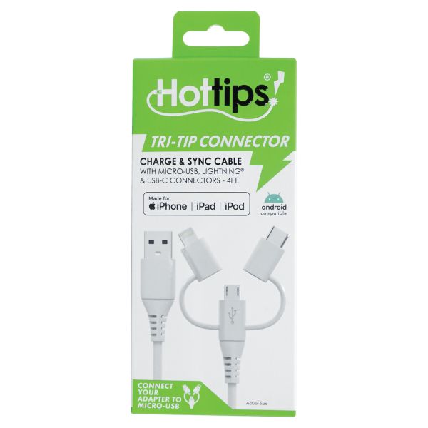 Hottips Hottips Micro-USB Cable With MFI Lightning Adapter Cables