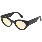 zeroUV Bold Retro Fashion Oval Mirrored Flat Lens Sunglasses C544