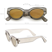 zeroUV Bold Retro Fashion Oval Mirrored Flat Lens Sunglasses C544