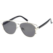 zeroUV Modern Fashion Panto Flat Front Metal Aviator Sunglasses A121 Glasses / Sunglasses