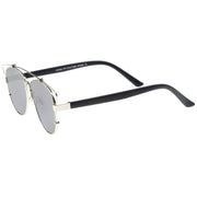 zeroUV Modern Fashion Panto Flat Front Metal Aviator Sunglasses A121 Glasses / Sunglasses