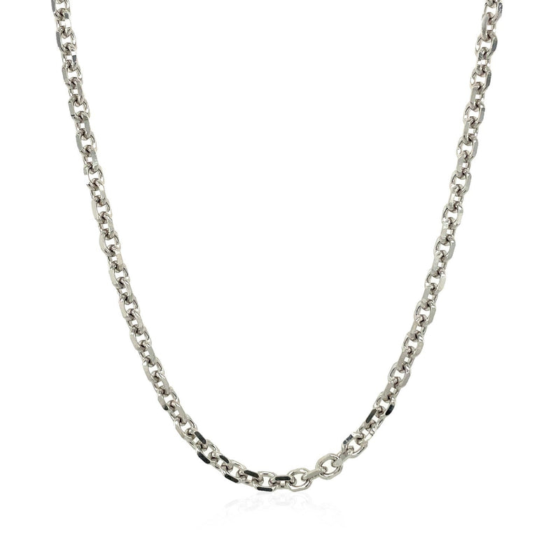 Bids.com 14k White Gold Diamond Cut Cable Link Chain (2.90 mm) Necklaces