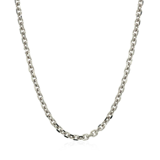 Bids.com 14k White Gold Diamond Cut Cable Link Chain (2.90 mm) Necklaces