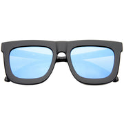 zeroUV Hipster Flat Front Square Horned Rim Mirror Lens Sunglasses A143 Sunglasses