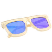 zeroUV Hipster Flat Front Square Horned Rim Mirror Lens Sunglasses A143 Sunglasses