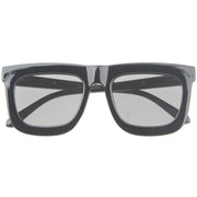 zeroUV Hipster Flat Front Square Horned Rim Mirror Lens Sunglasses A143 Sunglasses