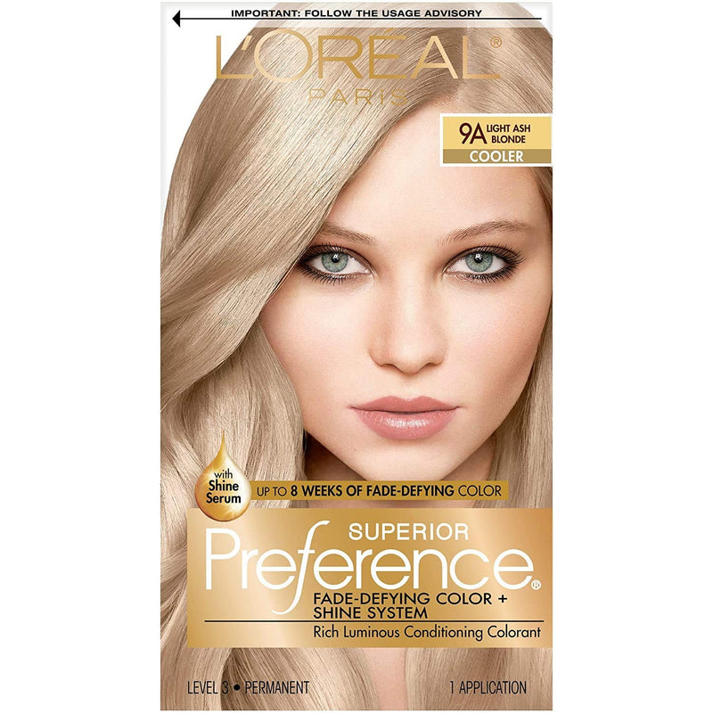 L'Oreal Paris L'Oreal Paris Superior Preference Fade-Defying Shine Permanent Hair Color, 9A Light Ash Blonde, 1 Kit Hair Color