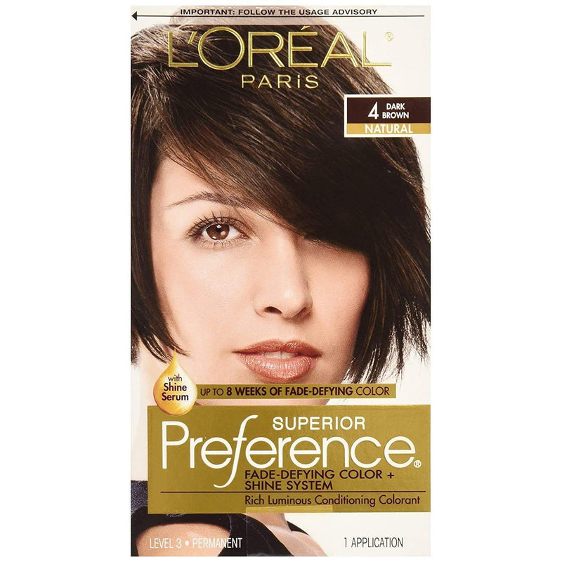 Superior Preference Superior Preference L'Oreal Paris 4 Dark Brown Natural Level 3 Permanent Hair Color, 1 Application Hair Color