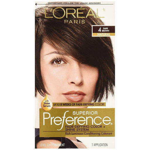 Superior Preference Superior Preference L'Oreal Paris 4 Dark Brown Natural Level 3 Permanent Hair Color, 1 Application Hair Color