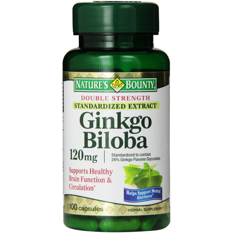 Nature's Bounty Nature's Bounty Ginkgo Biloba Standardized Extract 120 Mg Herbal Supplement Capsules Vitamins & Supplements White Smoke
