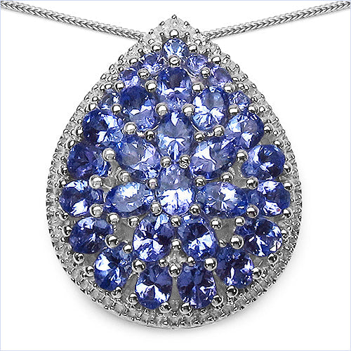 Bids.com 4.16 Carat Genuine Tanzanite .925 Sterling Silver Pendant Pendants