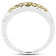 Bids.com 0.22 Carat Genuine Yellow Diamond .925 Sterling Silver Ring Rings