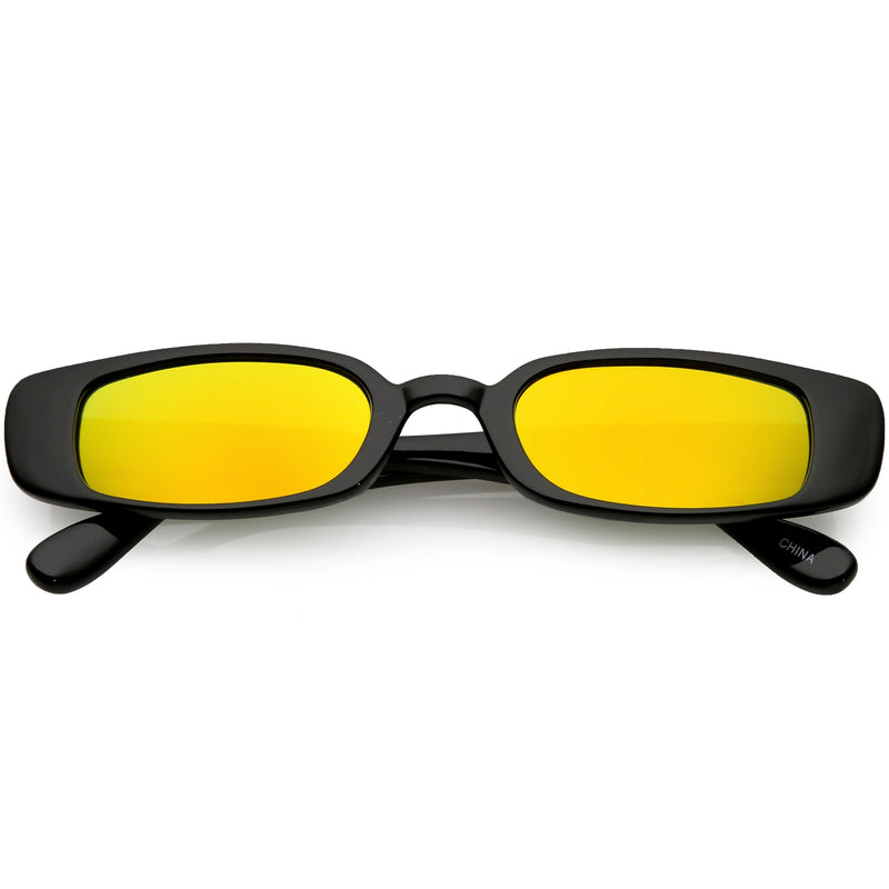 zeroUV Retro 1990's Thin Rectangular Mirrored Lens Sunglasses C548 Sunglasses