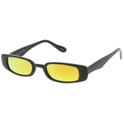 zeroUV Retro 1990's Thin Rectangular Mirrored Lens Sunglasses C548 Sunglasses