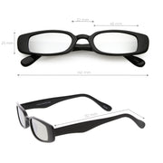 zeroUV Retro 1990's Thin Rectangular Mirrored Lens Sunglasses C548 Sunglasses