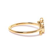 Bids.com 10K Yellow Gold 1/10 Cttw Diamond Leaf and Branch Ring (H-I Color, I1-I2 Clarity) - Ring Size 7 Rings