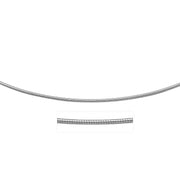Bids.com Sterling Silver Round Omega Style Chain Necklace with Rhodium Plating (1.55mm) Necklaces