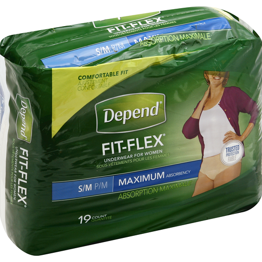 Depend Depend Fit-Flex Incontinence Underwear For Women, Maximum Absorbency, Small/Medium, 19ct Personal Care