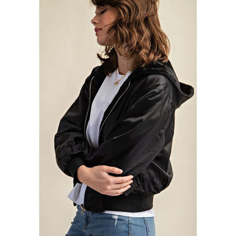 REVERSIBLE ALL WEATHER FUR LINED BOMBER JACKET