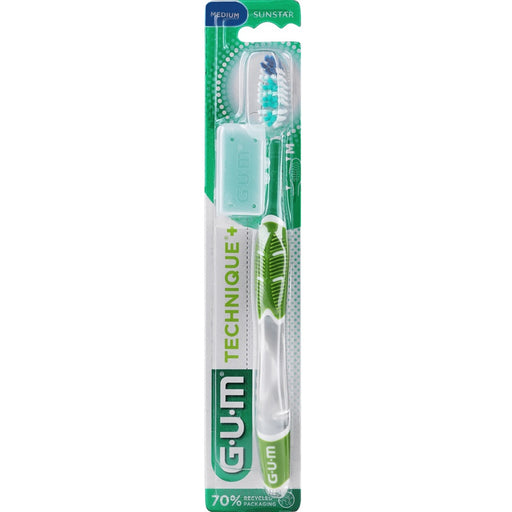 Gum GUM Technique Toothbrush + Medium Sunstar 492 Assorted Color Toothbrushes