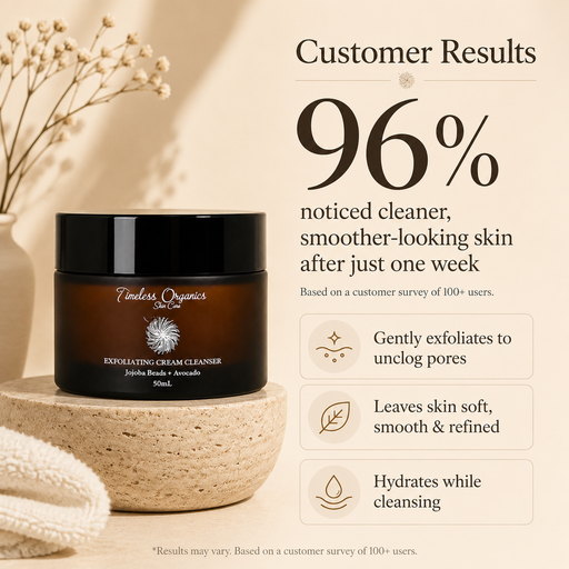 Timeless Organics Skin Care Exfoliating Creme Cleanser - Brightening + Toning Antique White