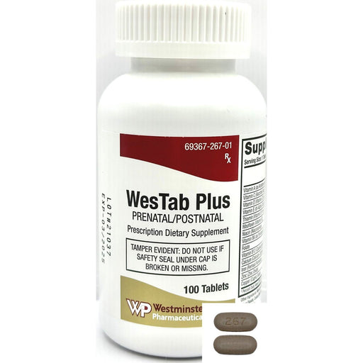 Westab WesTab Max Prenatal & Postnatal Vitamin - 90 Tablets - High Potency Folate (DFE) Vitamins & Supplements White Smoke