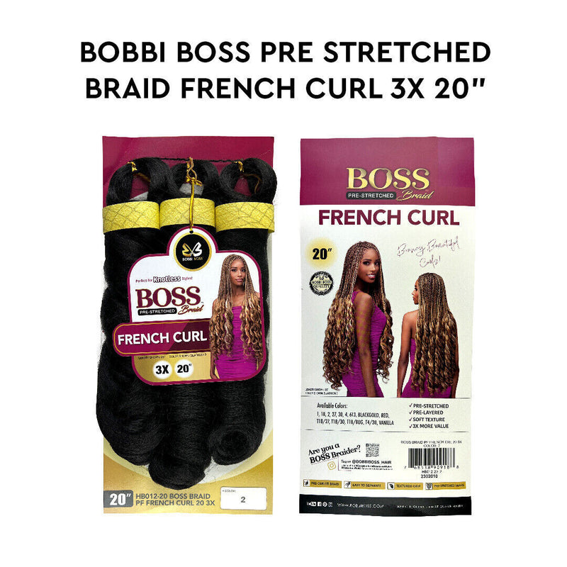 Mill's Beauty Supply Bobbi Boss Braid Prestretched 3x - French Curl, 20 in