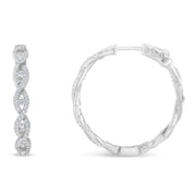Bids.com 10K White Gold Diamond Hoop Earrings (1 1/2 cttw, H-I Color, I1-I2 Clarity) Earrings