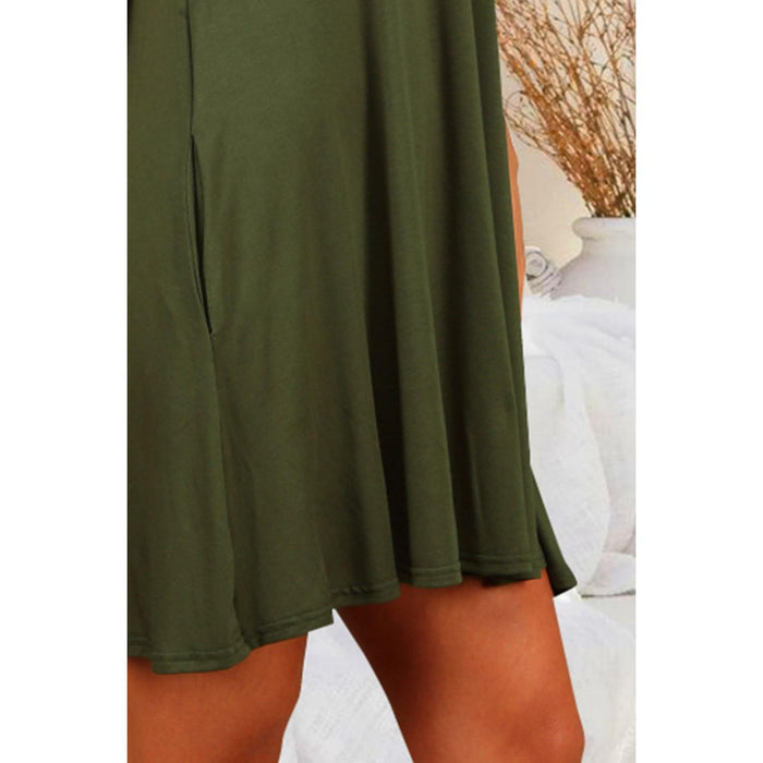 Round Neck Cold Shoulder Short Sleeve Dress