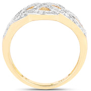 Bids.com 14K Yellow Gold Plated 0.26 Carat Genuine White Diamond .925 Sterling Silver Ring Rings
