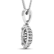 Bids.com 0.13 Carat Genuine White Diamond 14K White Gold Semi Mount Pendant - holds 8x6mm Oval Gemstone Pendants